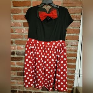 Torrid Disney Minnie Mouse Dress Halloween Costume and Mouse Ears Size 2  2x